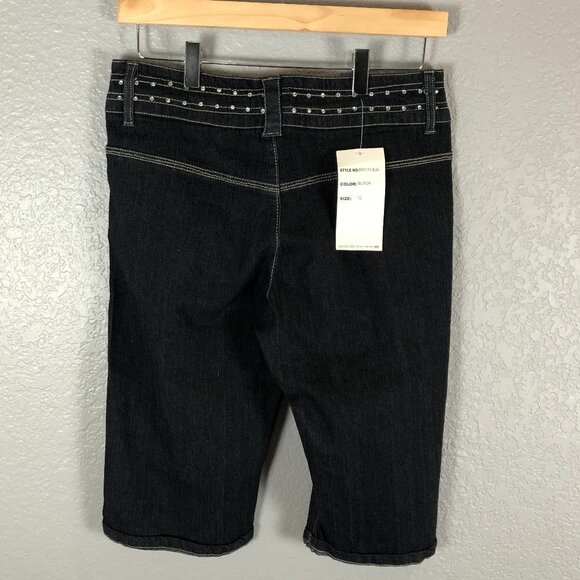 Hip Jeans Size 12 Black Distressed Bermuda Shorts - Picture 5 of 8